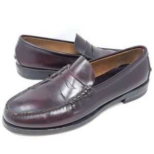 L.L. Bean Men's Penny Loafers Sz 11.5 C Burgundy All Leather Casual Dress Shoes
